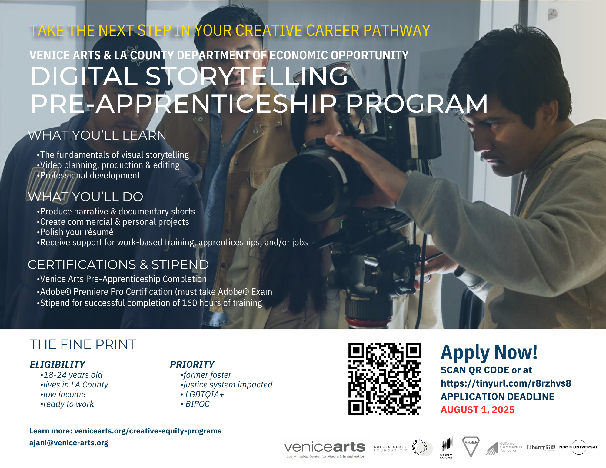 Digital Storytelling Pre-Apprenticeship banner